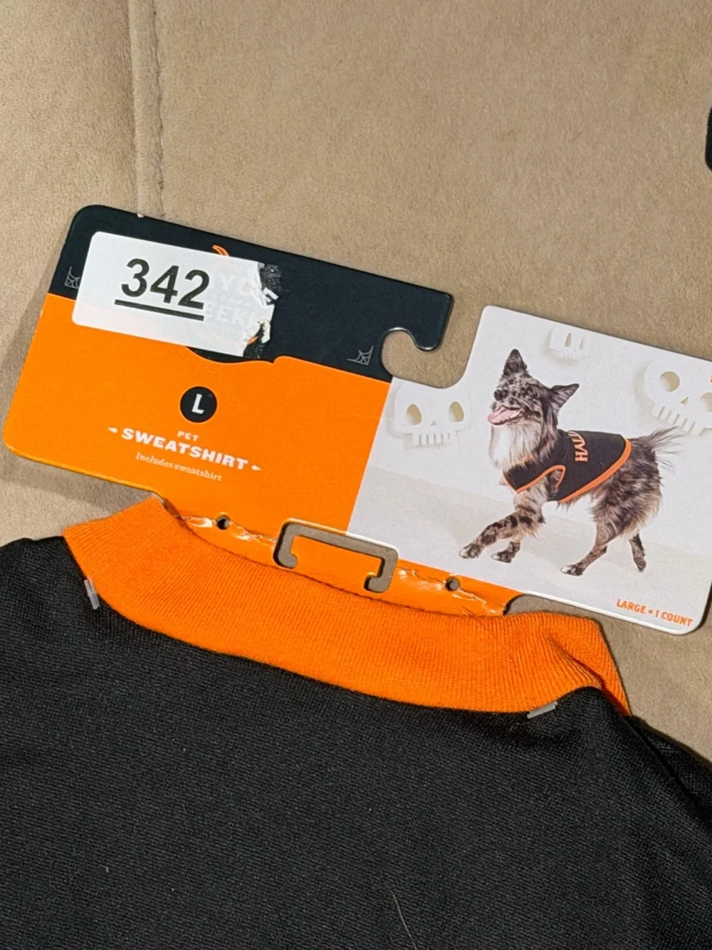 NWT Dog Costume Black Orange “Halloween” - Size Large